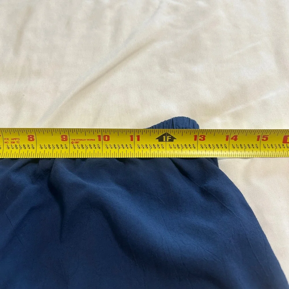 Vintage Jams World Dark‎ Navy Rayon Elastic Waist Pants Made in Hawaii Medium